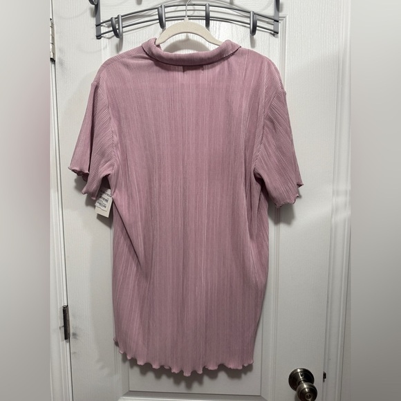 NWT Nordstrom Open Edit PLISSE button top purple women’s S oversized comfortable - Picture 2 of 16